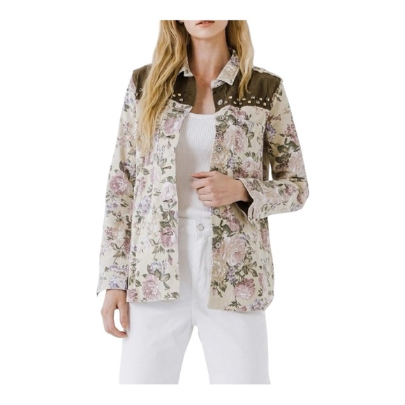 ENGLISH ROSE Floral Studded Jacket Size Small NWOT - Picture 2 of 12